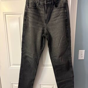 American Eagle Curvy Mom Jeans Black High Rise Size 8 Regular